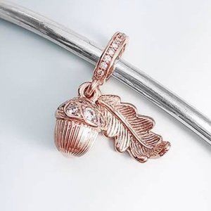Pandora Acorn & Leaf Dangle Charm
